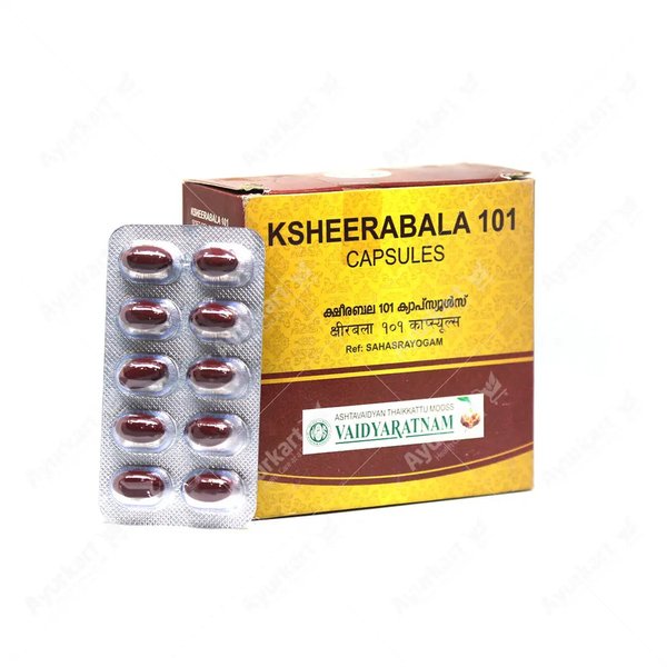 101 Ksheerabala Soft Gel Capsule (Vaidyaratnam, 10U)